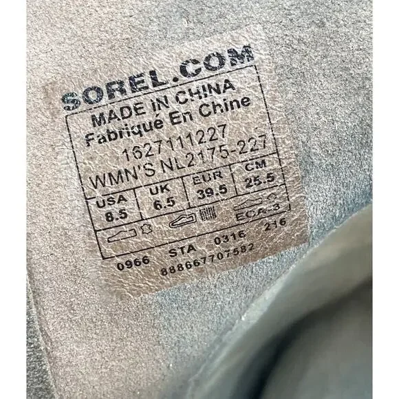 Sorel Cate the Great Size 8.5 Tall High Wedge Boots Brown Gray Waterproof - Picture 15 of 16